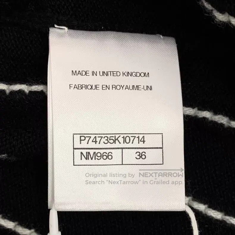 Chanel Chanel 23P black striped cashmere V-neck single-breasted l Size XS / US 0-2 / IT 36-38 - 8 Thumbnail