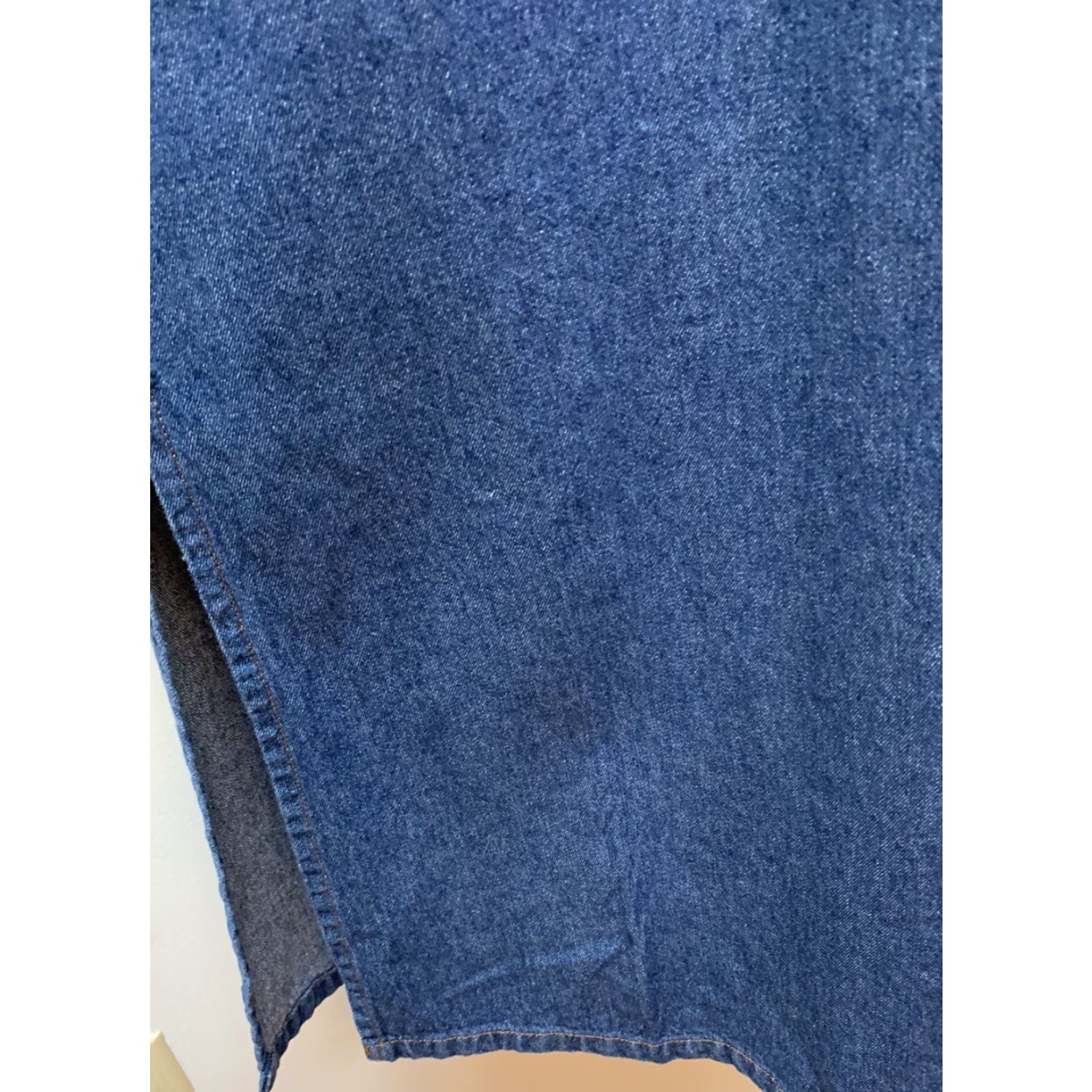 Vintage VINTAGE Y2K Fitted Maxi Cotton Denim Jean Strappy Racerback Dress Fit S/M Le Mieux Women Casual Rockabilly 1990s Blue Shirt? Size 27" / US 4 / IT 40 - 4 Thumbnail