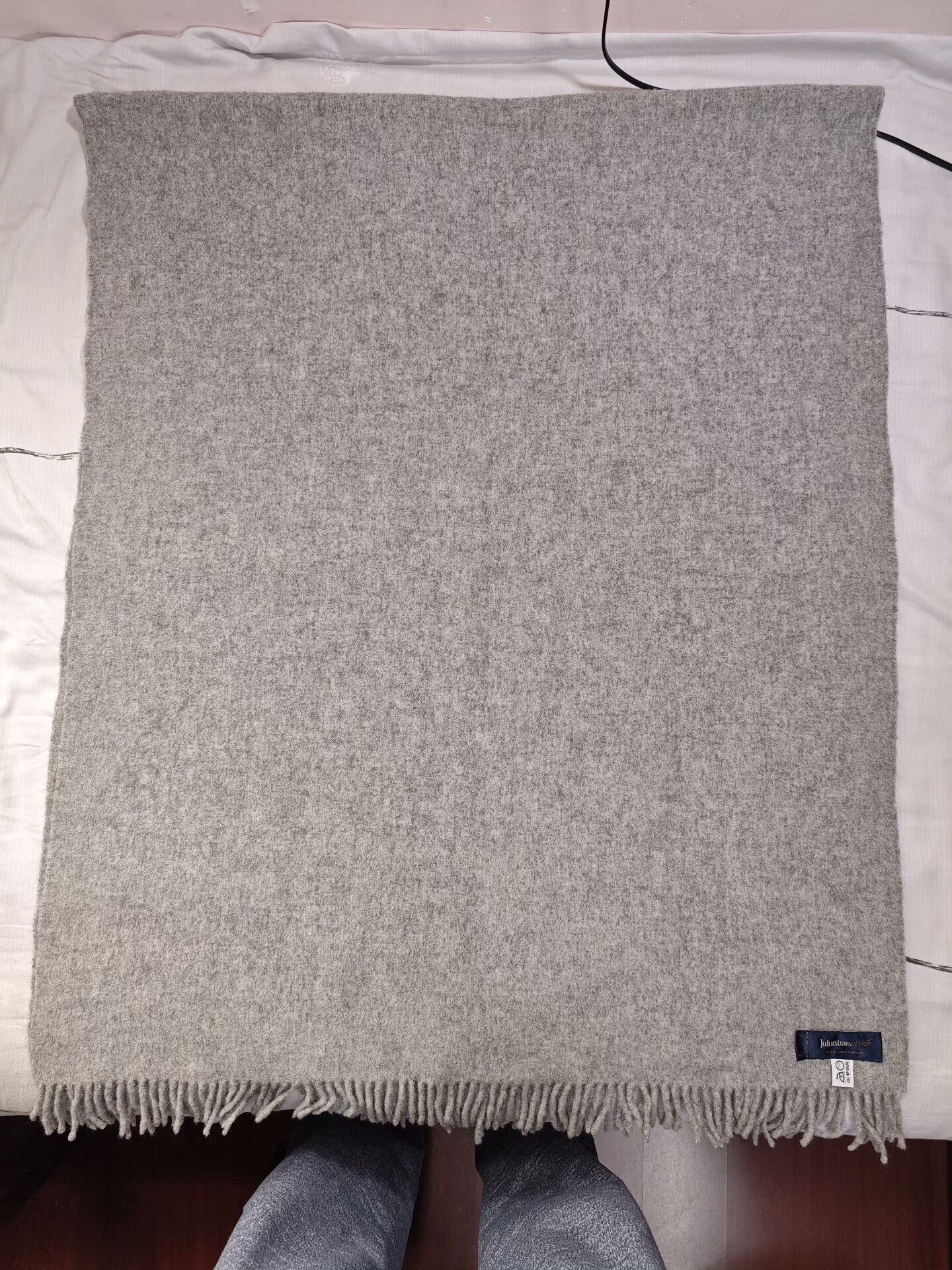 Johnstons Of Elgin Gray Scottish Wool Wrap Scarf Size ONE SIZE - 1 Thumbnail