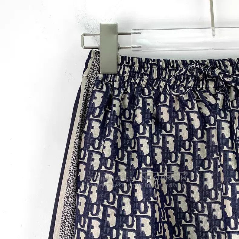 Dior Dior Dark blue logo jacquad full print mulberry silk casua Size 42" / US 20 - 3 Thumbnail