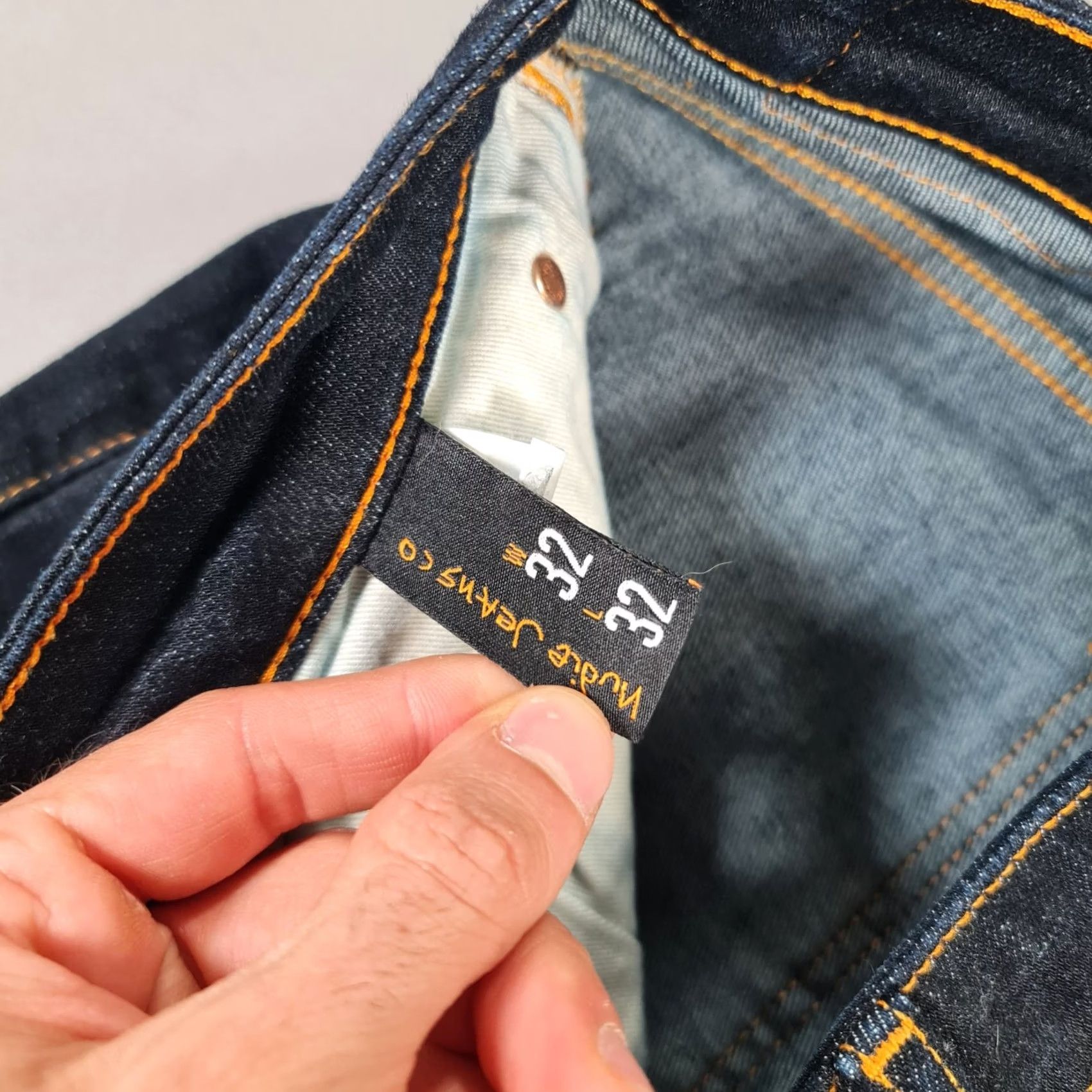 Denime Nudie Jeans Slim Skinny Denim Blue W32 L32 Stretch Zip Fly Regular Mens Jeans - 5-Pocket Design Size US 32 / EU 48 - 4 Thumbnail