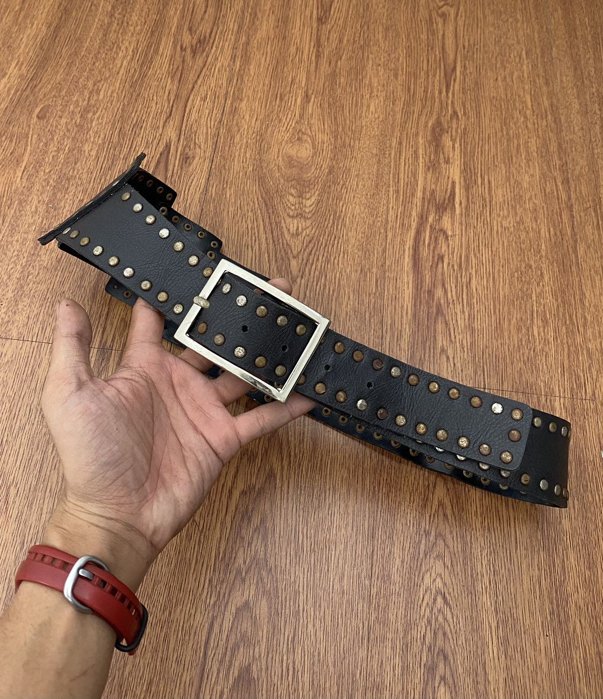 Japanese Brand Studded cube black belt Size ONE SIZE - 3 Thumbnail