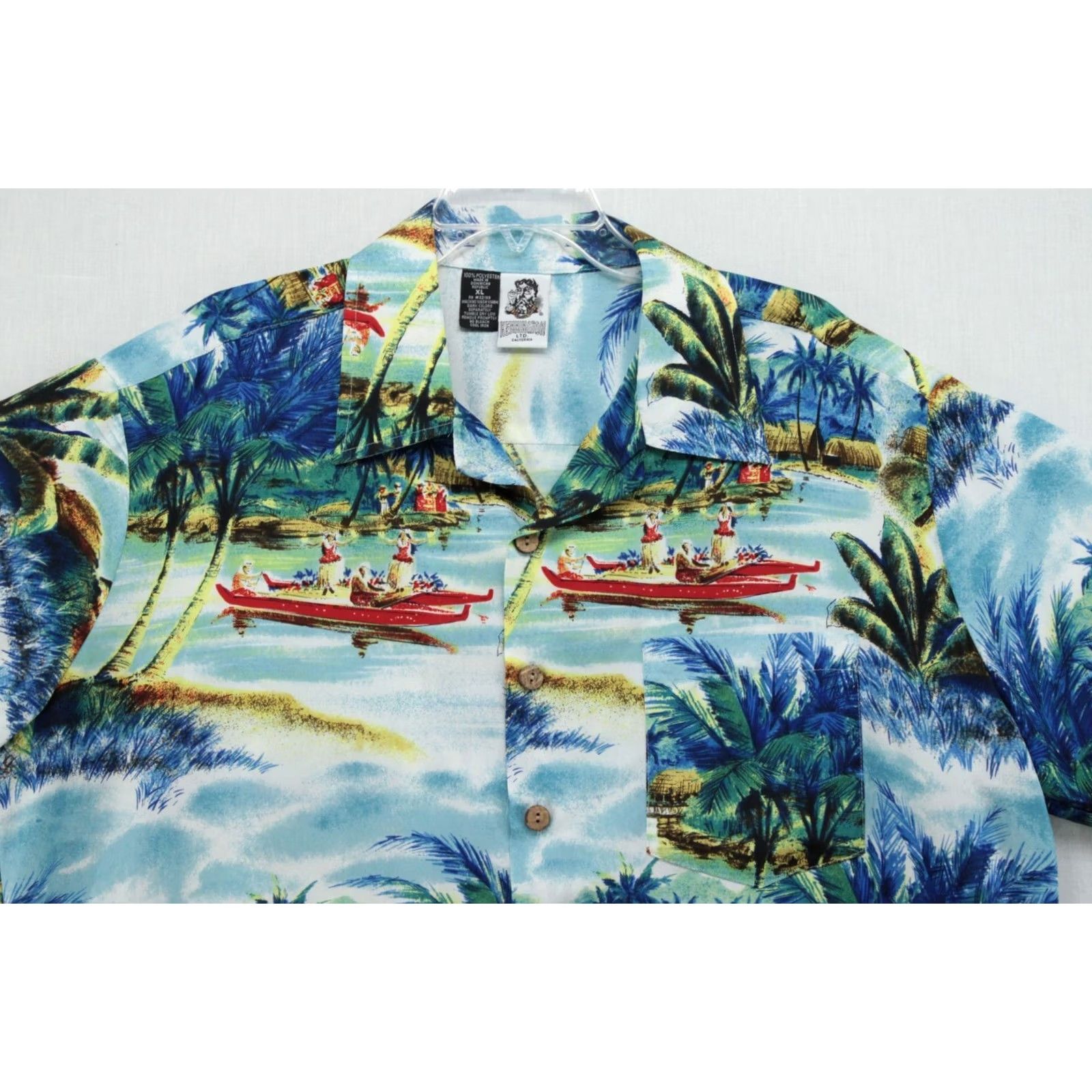 Vintage VTG Kennington Hawaiian Shirt Mens XL Blue Short Sleeve All Over Print Vacation Shirt Size US XL / EU 56 / 4 - 6 Thumbnail