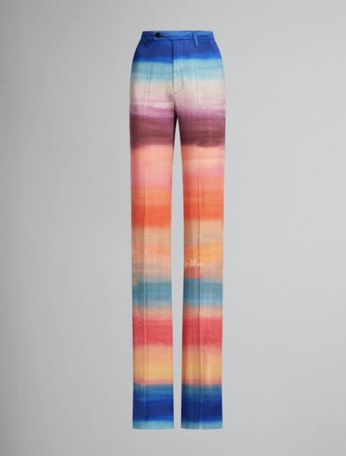 image of Marni O1W1Db10524 Straight Pants In Multicolor, Women's (Size 30)