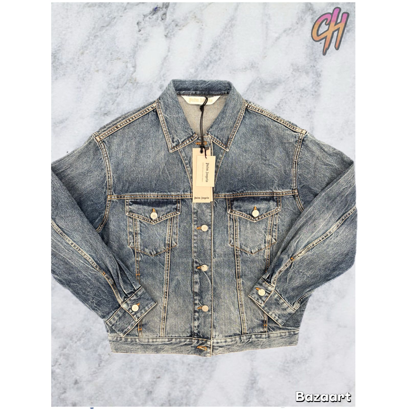 Palm Angels Palm Angels Sunrise Cobalt Denim Jacket Size Small Size US S / EU 44-46 / 1 - 1 Thumbnail
