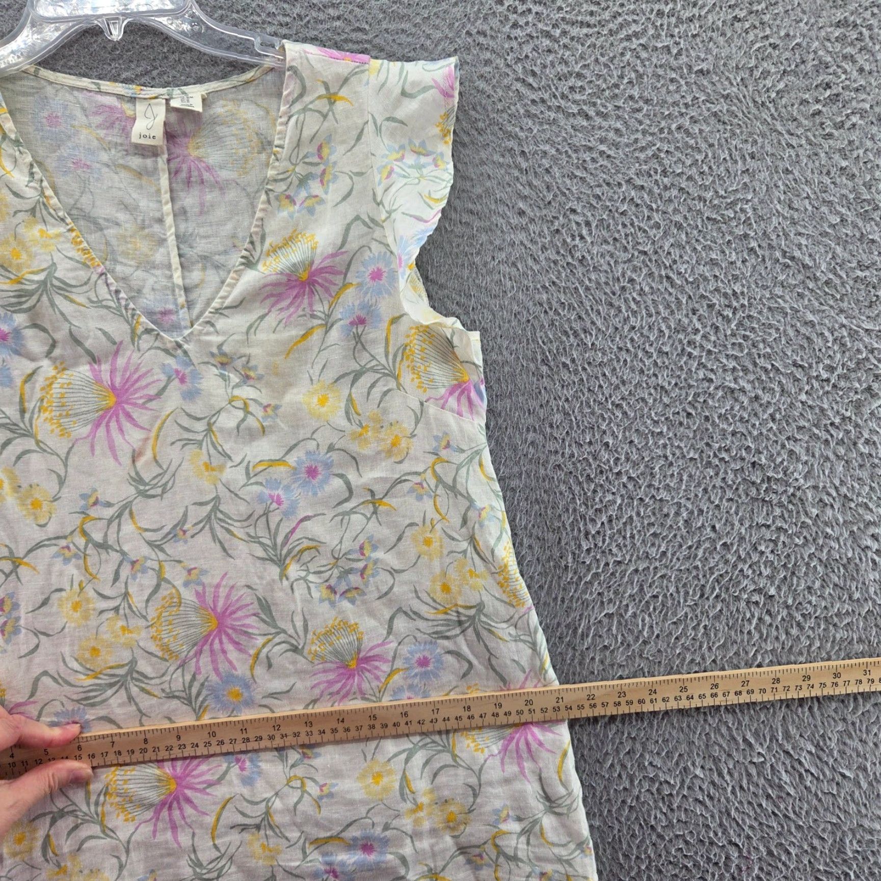 Joie Joie Dress Sheath Linen Floral Pink Yellow Beach Women's Medium" Size M / US 6-8 / IT 42-44 - 7 Thumbnail