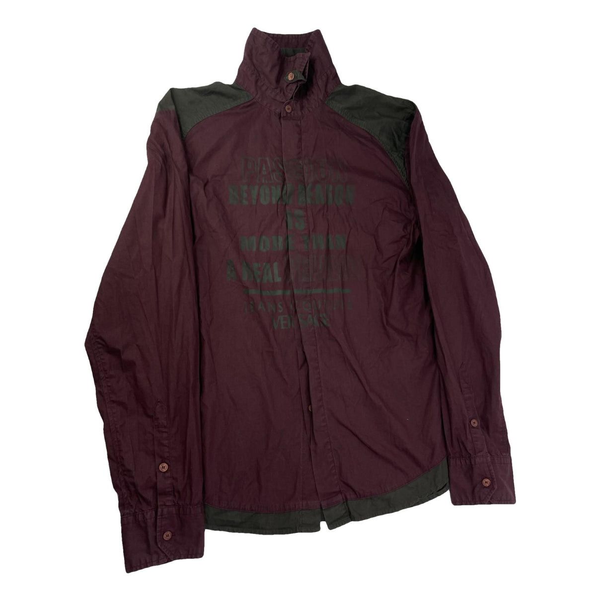 Versace Jeans Couture Burgundy Cotton Shirt Size M / US 6-8 / IT 42-44 - 1 Thumbnail