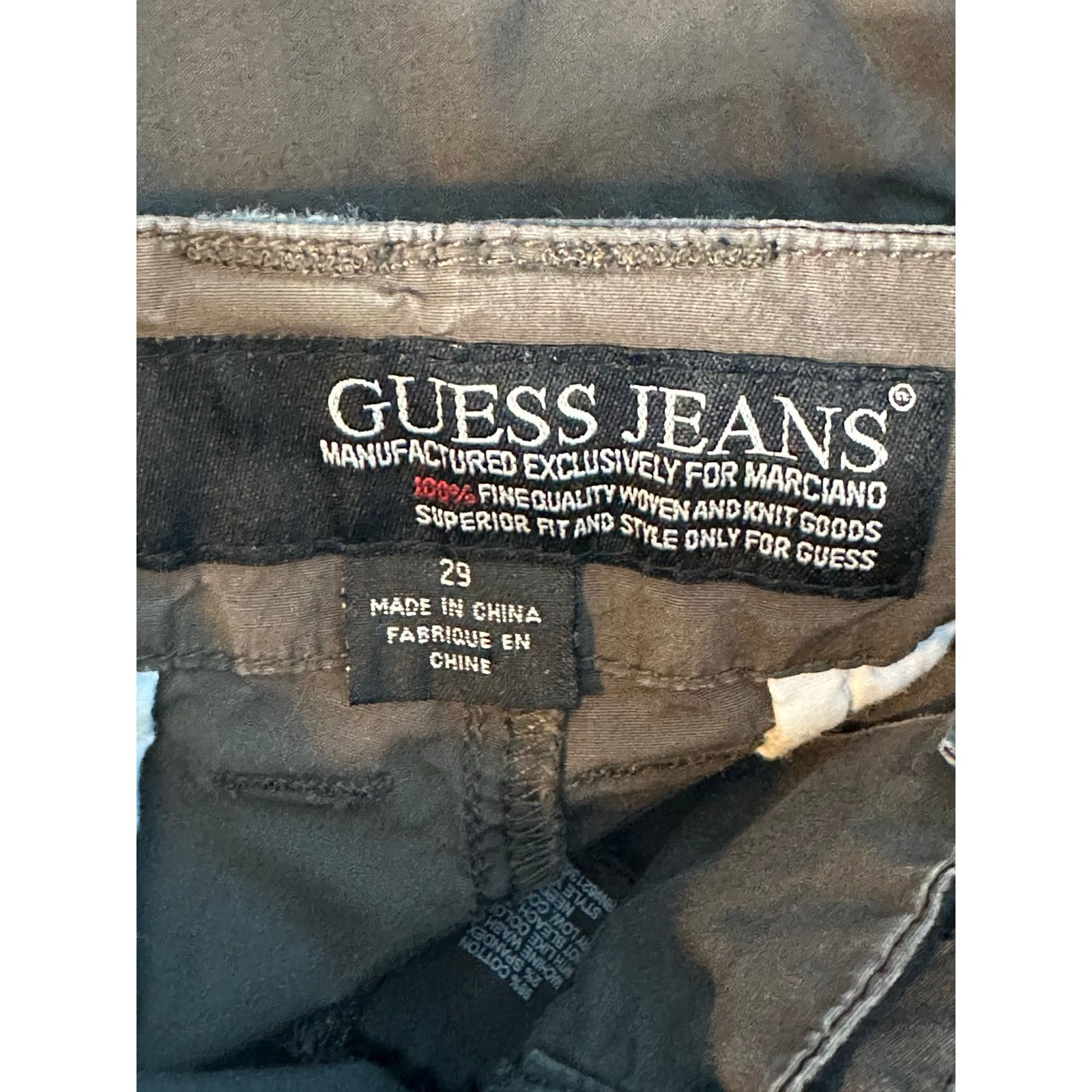Guess Guess Jeans dark olive green stretch Y2K pants size 29 Size 29" - 3 Thumbnail
