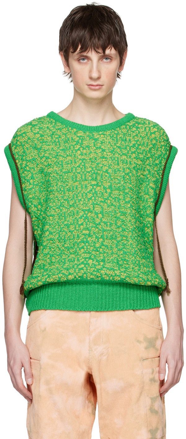 Andersson Bell Anderson Bell Elmers Vest Green Cotton/Linen Blend Oversize Size US M / EU 48-50 / 2 - 2 Thumbnail