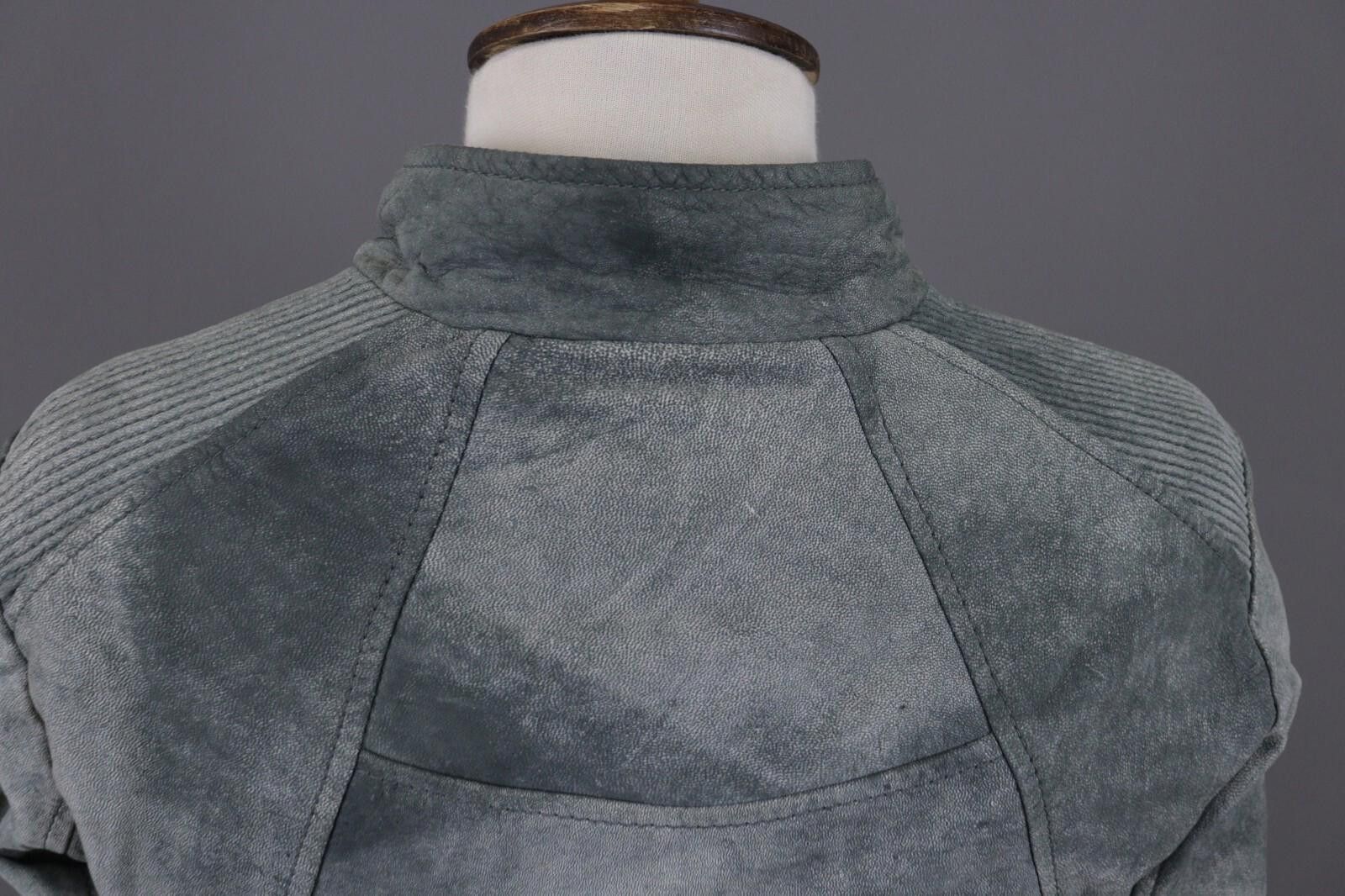 Hugo Boss Hugo Boss Gray Leather Designer Full Zip Biker Jacket Size M / US 6-8 / IT 42-44 - 12 Thumbnail