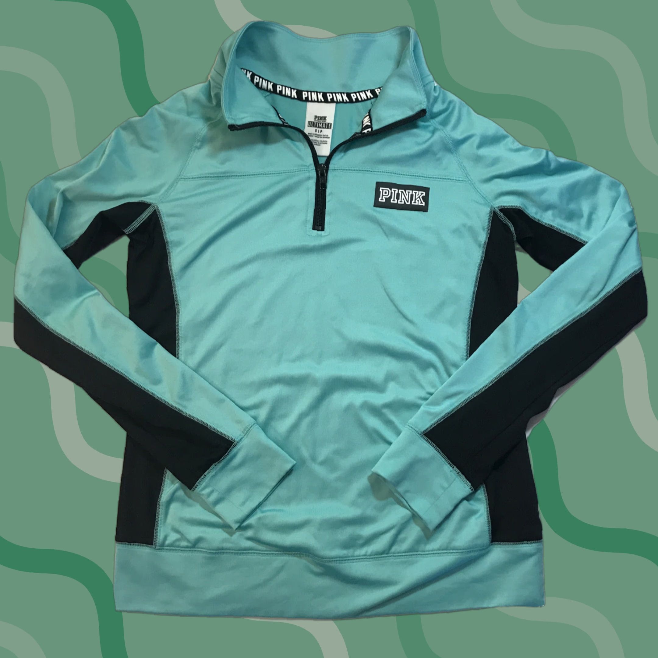 Pinko Pink Victoria Secret Ultimate Athleisure Jacket Sz Small S Green/Black Size S / US 4 / IT 40 - 1 Thumbnail