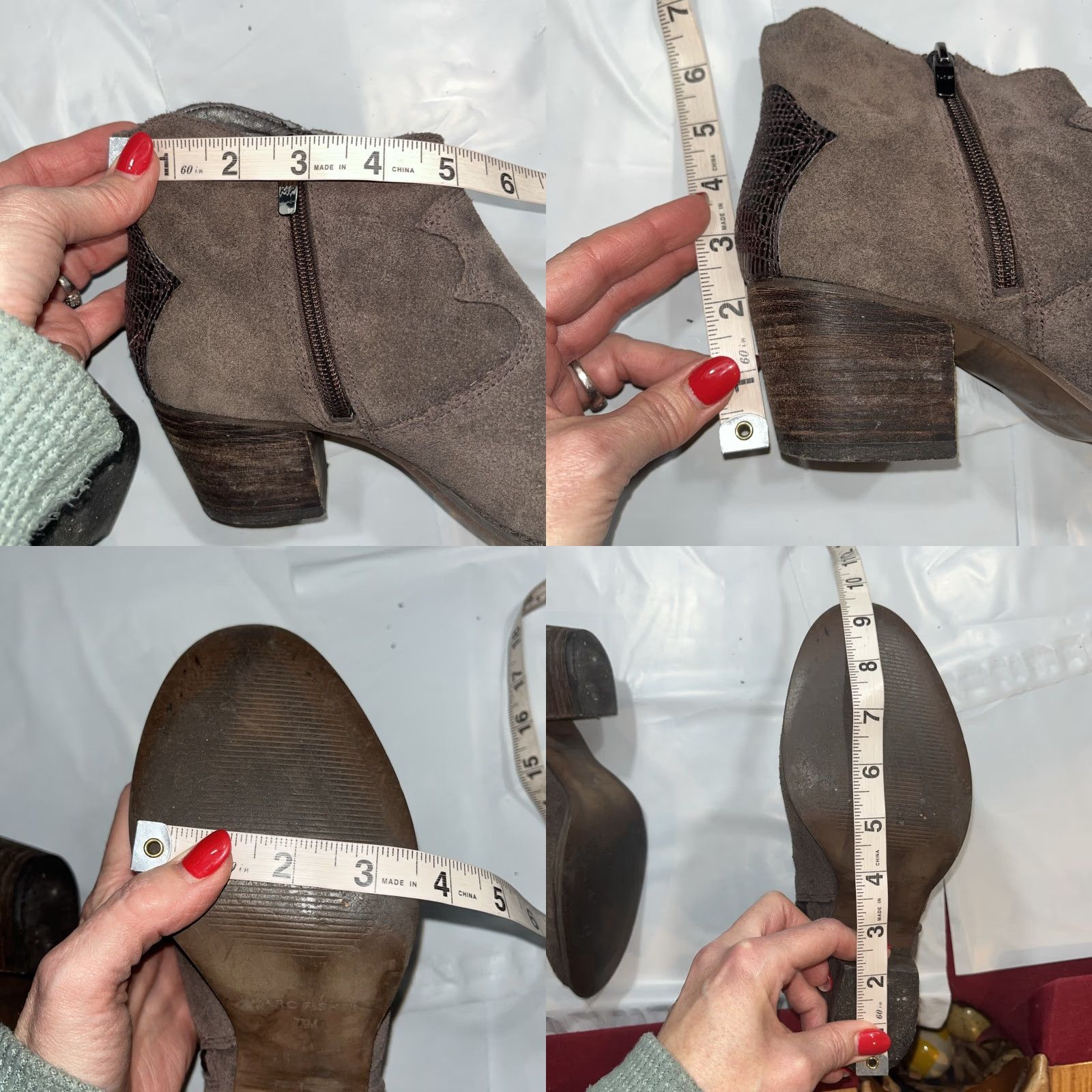 Marc Fisher Marc Fisher BROWN SUEDE WESTERN Leather Ankle BOOTS 2” Heels Women’s Size 7.5 M Brown Suede Ankle Boots Western Zip Pointed Toe Size US 8 / IT 38 - 8 Thumbnail