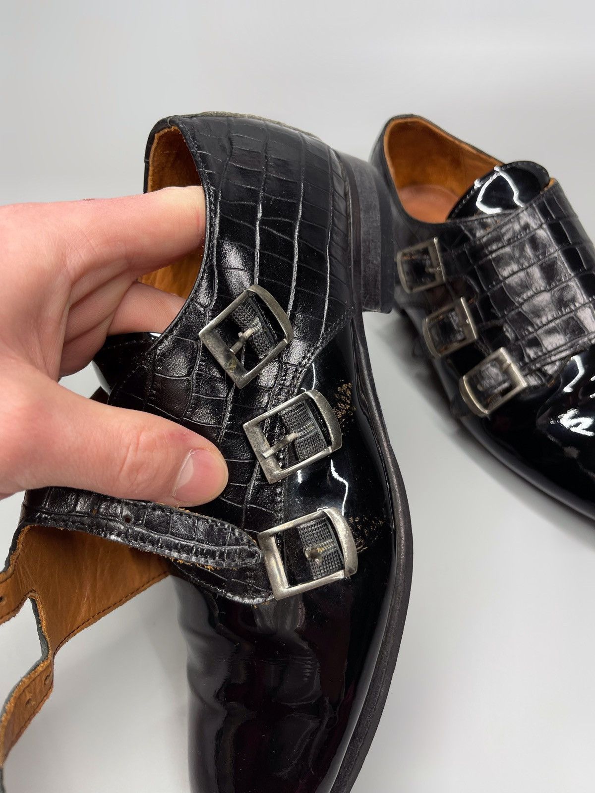 Santoni Santoni Triple Monk Strap Shoes Double Monk Strap Size US 6 / IT 36 - 16 Thumbnail
