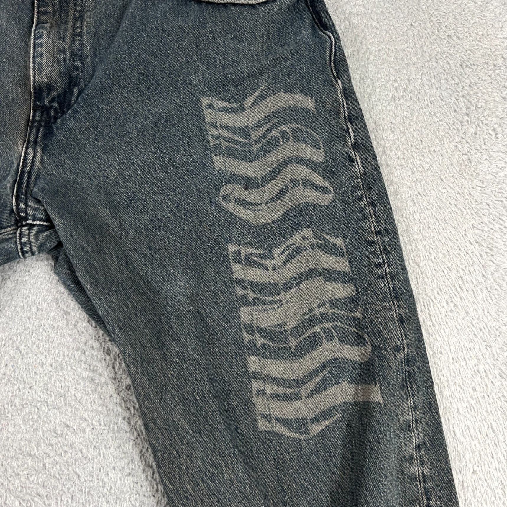 Levi's VINTAGE Levi's 512 Jeans Mens 38x30 Dark Denim Straight Fit Regular Big E Distressed 90s LTD Size US 38 / EU 54 - 2 Thumbnail