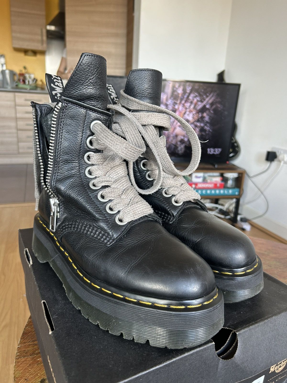 Dr. Martens × Rick Owens Dr Martens x Rick Owens Boots UK 8 Jumbo Lace Size US 9 / EU 42 - 4 Thumbnail