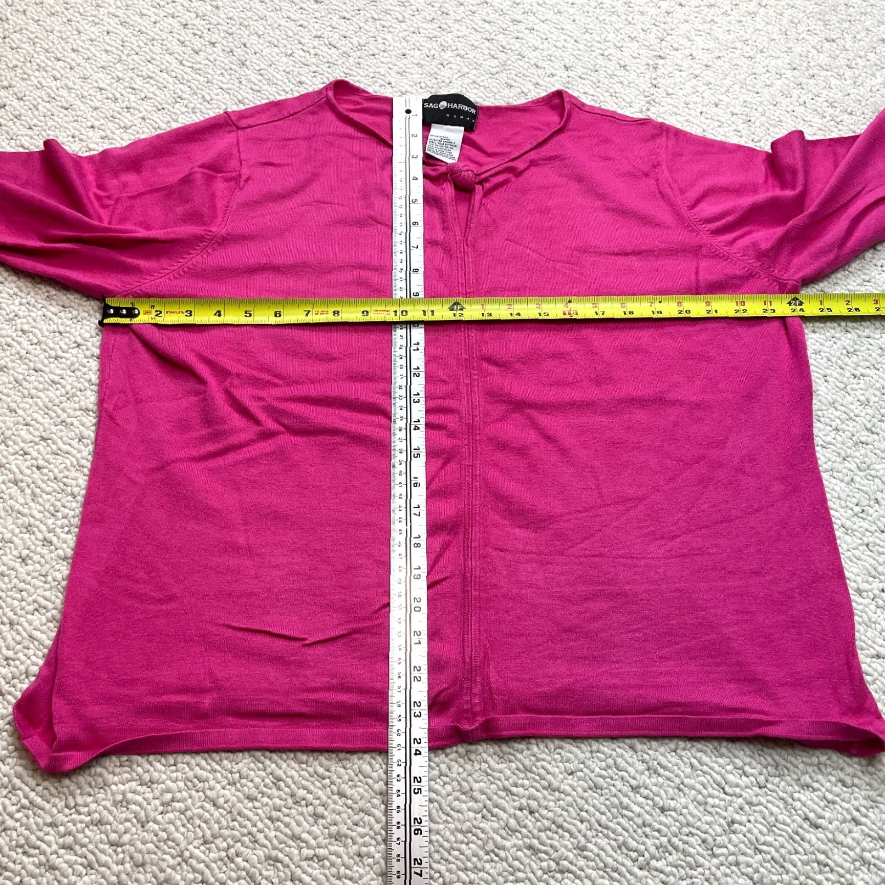 Vintage Sag Harbor Sweater Womens Plus 2X Pink Knot Keyhole Neck Rayon Soft Pullover Top Size XXL / US 16-18 / IT 52-54 - 4 Thumbnail