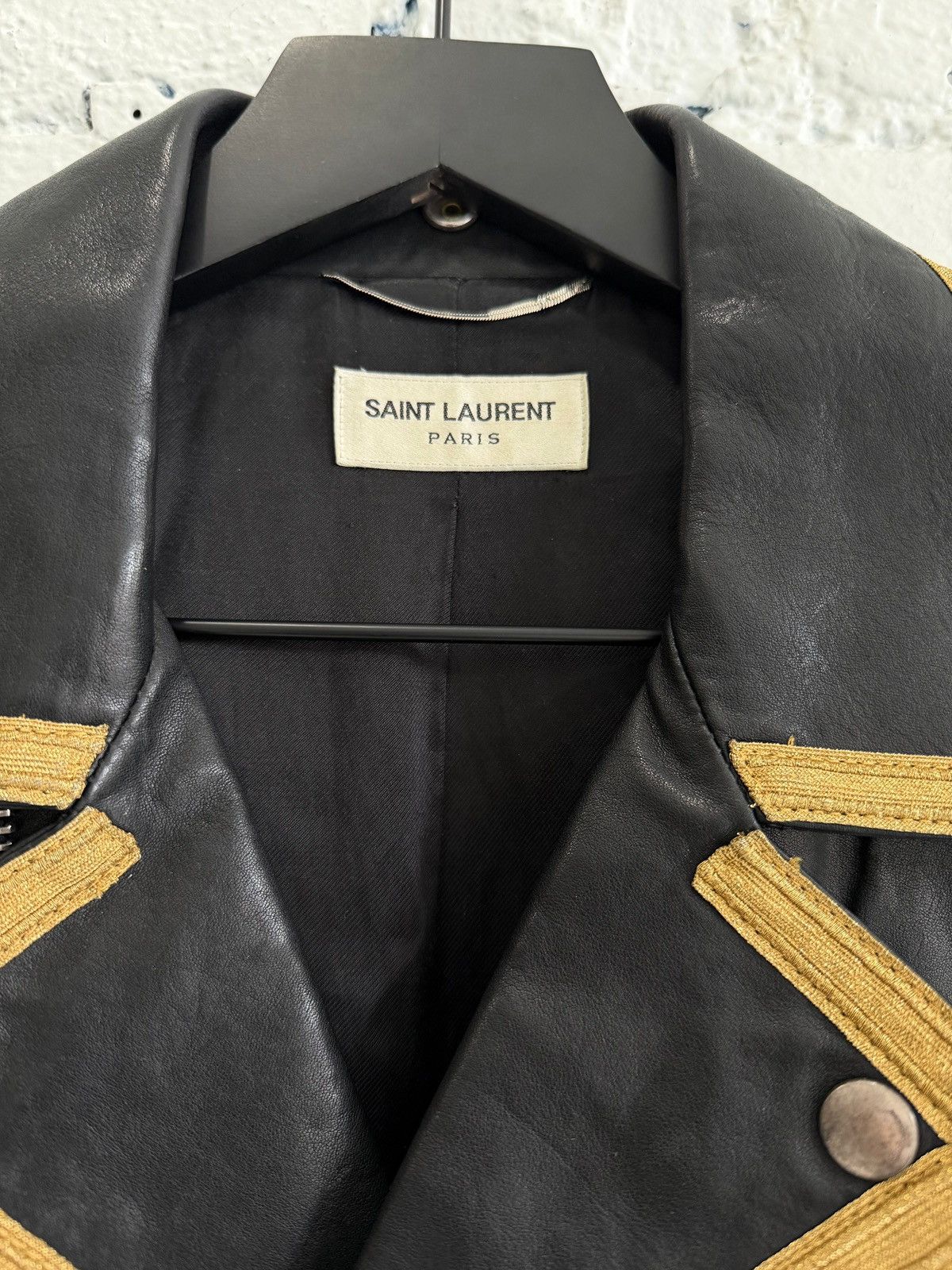 Saint Laurent Paris S/S 2015 SAINT LAURENT ‘PSYCH ROCK’ OFFICER LEATHER JACKET Size US M / EU 48-50 / 2 - 6 Thumbnail