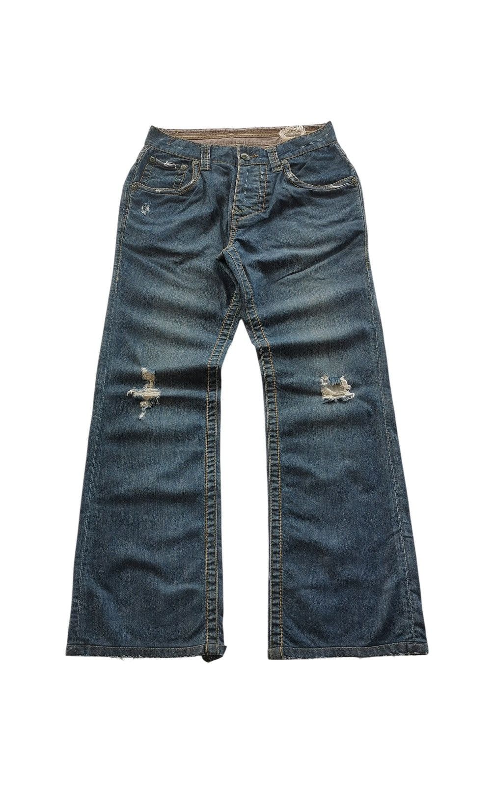 Stitch's Jeans Stitch jeans flared bootcuts distressed denim jeans▪️ 30x30.5 Size US 30 / EU 46 - 1 Thumbnail