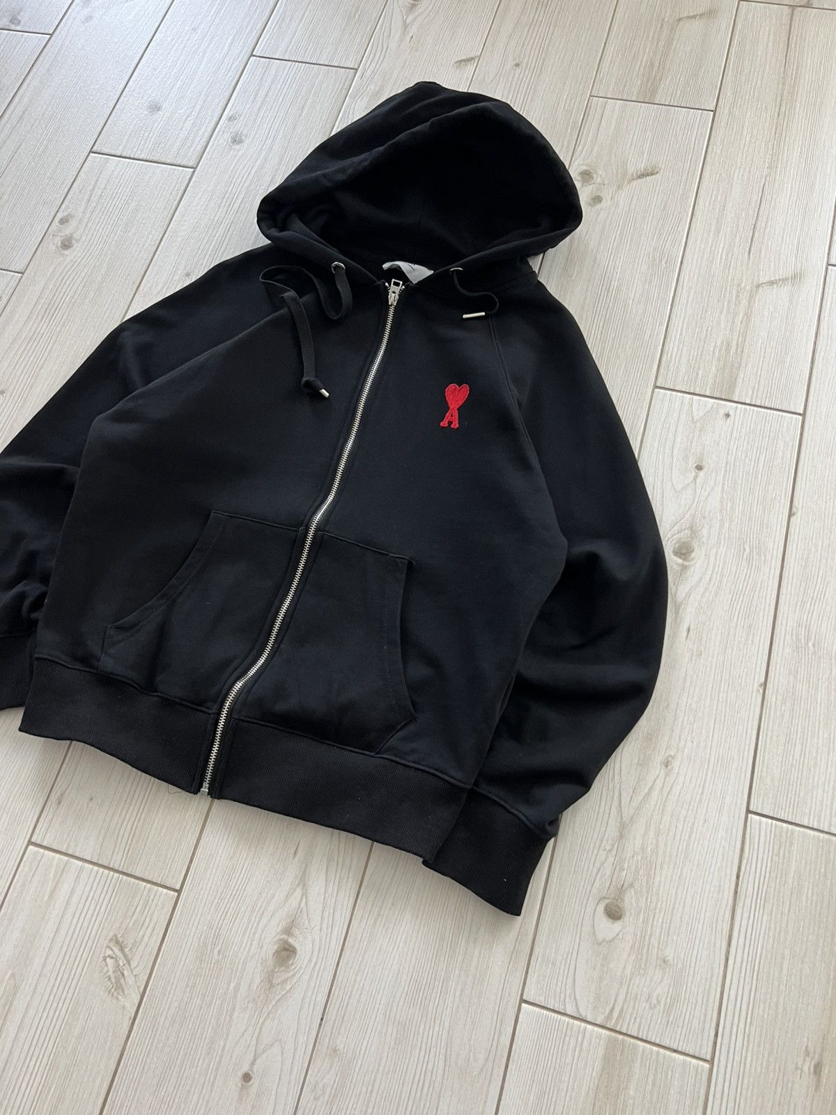 AMI Ami Paris Zip Hoodie Black Medium Size US M / EU 48-50 / 2 - 9 Thumbnail