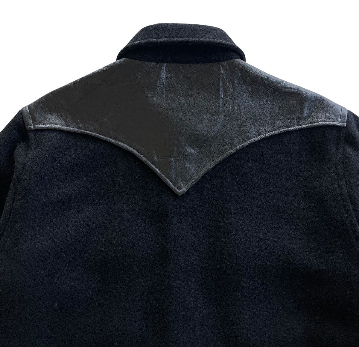 Japanese Brand Corisco Wool Leather Trim Shirt Jacket Size US M / EU 48-50 / 2 - 7 Thumbnail