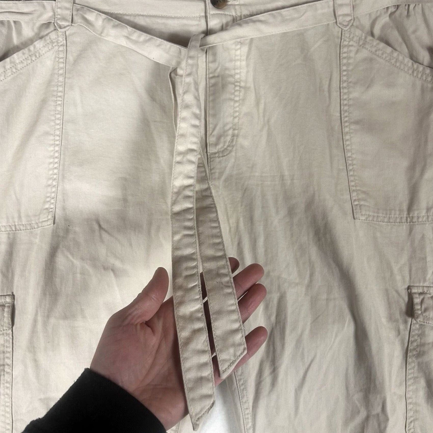 Old Navy Old Navy Cargo Tie Waist Pants Womens XL Beige Wishbone Straight Leg NWT Size 40" / US 18 - 6 Thumbnail