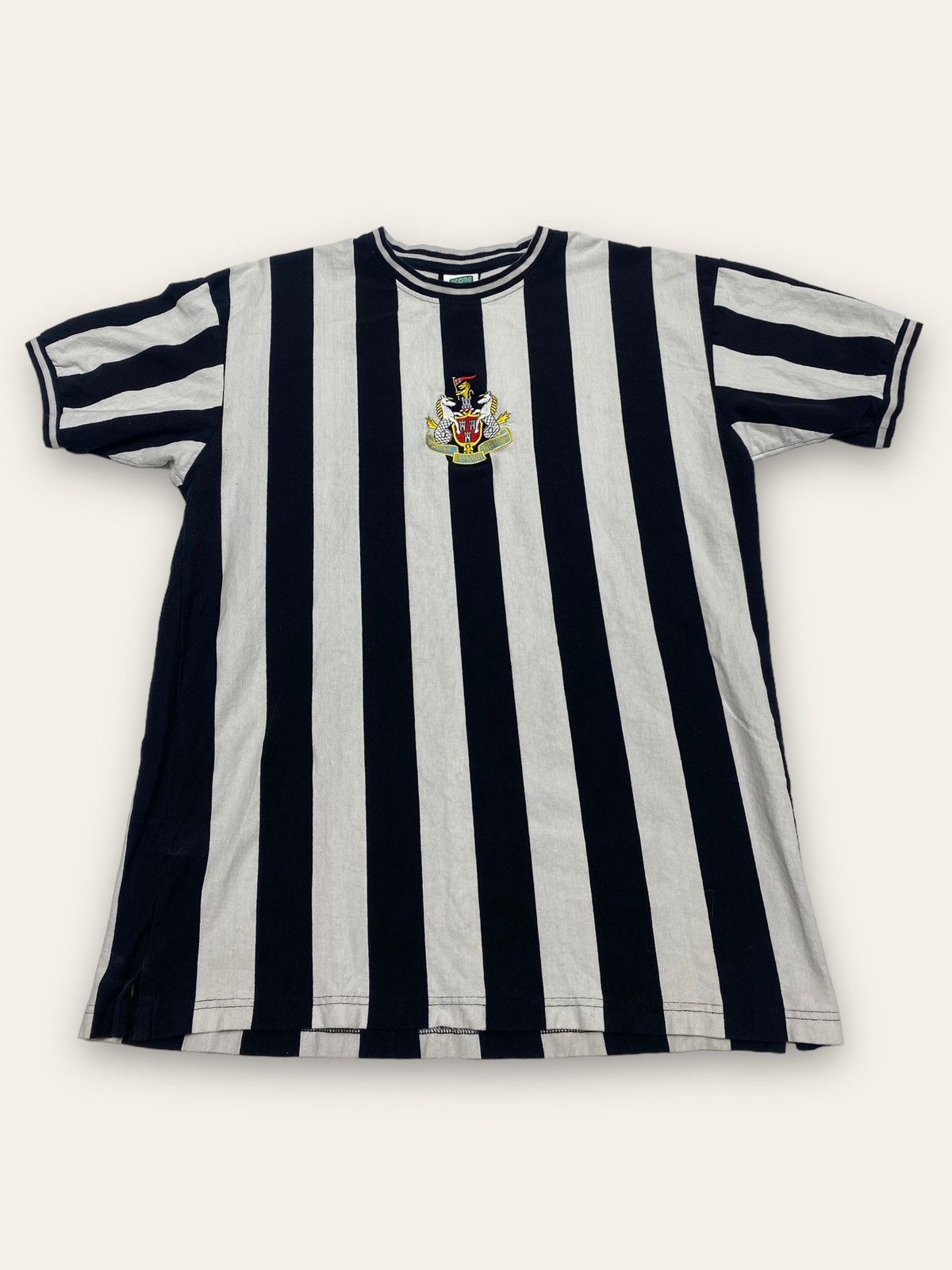 Vintage Vintage SCORE DRAW Black White Striped New Castle Tee Size US XL / EU 56 / 4 - 1 Thumbnail
