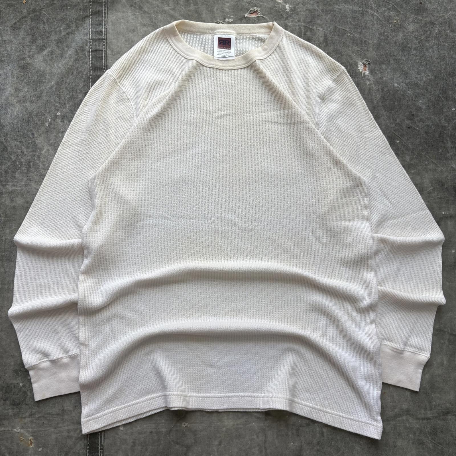Vintage Vintage Y2K White Grunge Skater Thermal Waffle Knit Shirt Size US XL / EU 56 / 4 - 1 Thumbnail