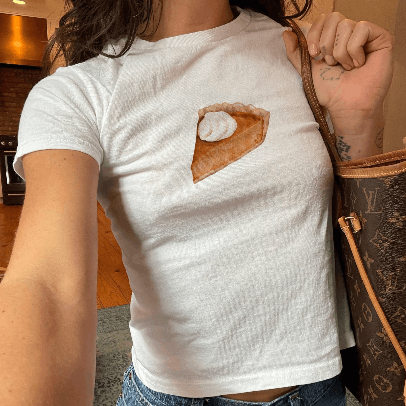 Other Pie Baby Tee – Vintage Y2K Fall Aesthetic Crop Top Size M / US 6-8 / IT 42-44 - 4 Thumbnail