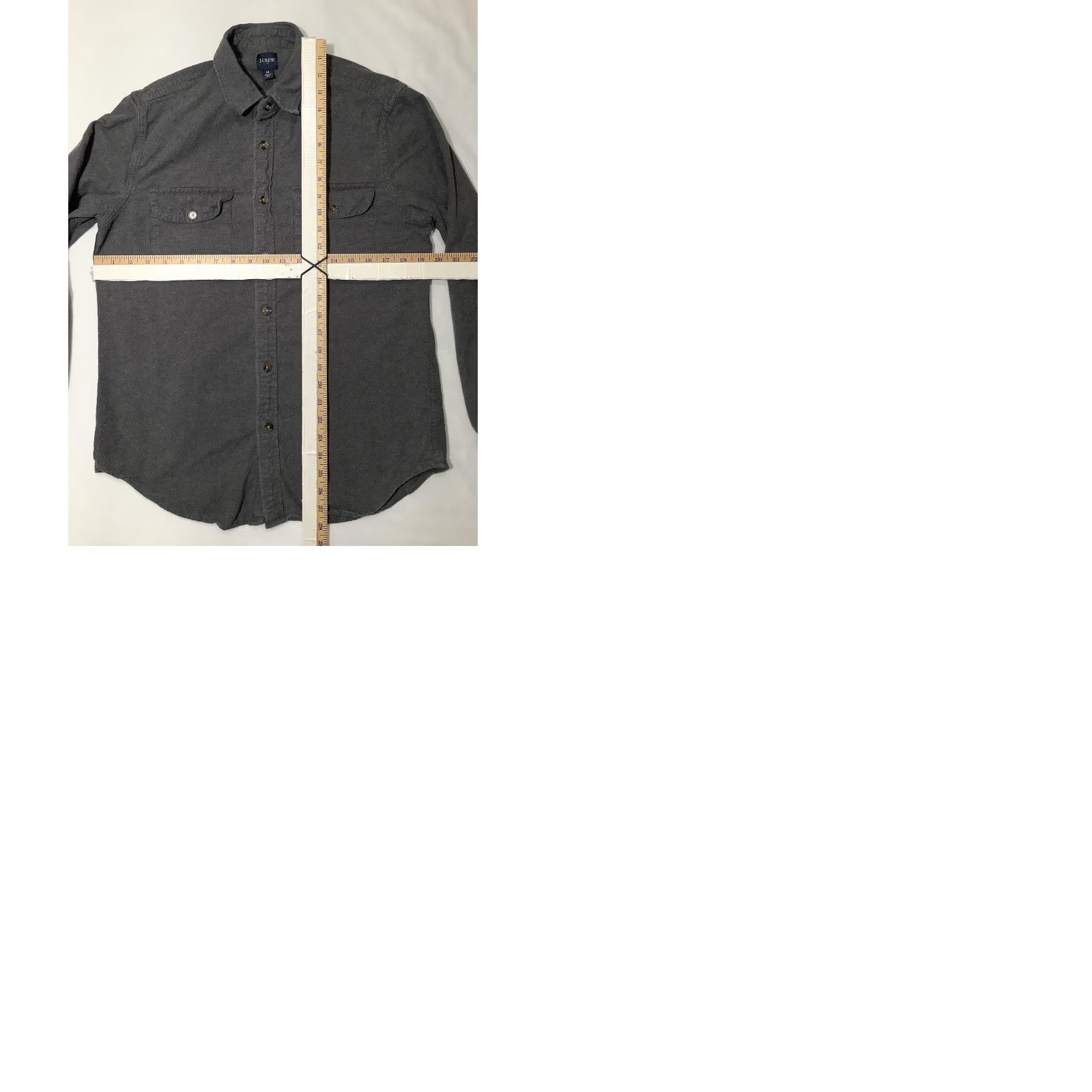 J.Crew J.Crew Shirt Mens Medium Charcoal Gray Flannel Workshirt Button Front Pockets Size US M / EU 48-50 / 2 - 9 Thumbnail