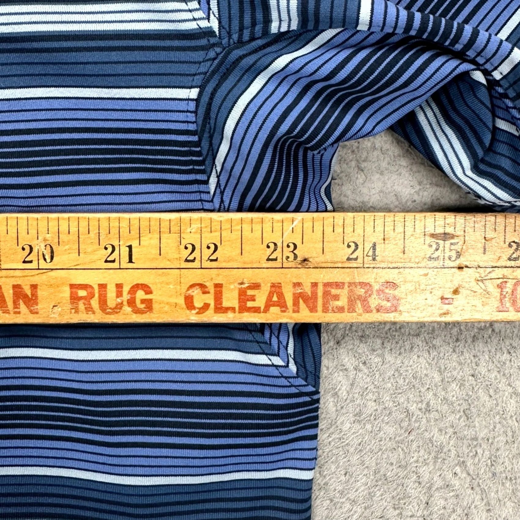 Duluth Trading Company Duluth Trading Co. Polo Shirt Mens Large Navy Blue Striped Short Sleeve Rugby Sanded Polyester Breathable Casual Outdoor Walking Comfort Mens Size US L / EU 52-54 / 3 - 6 Thumbnail