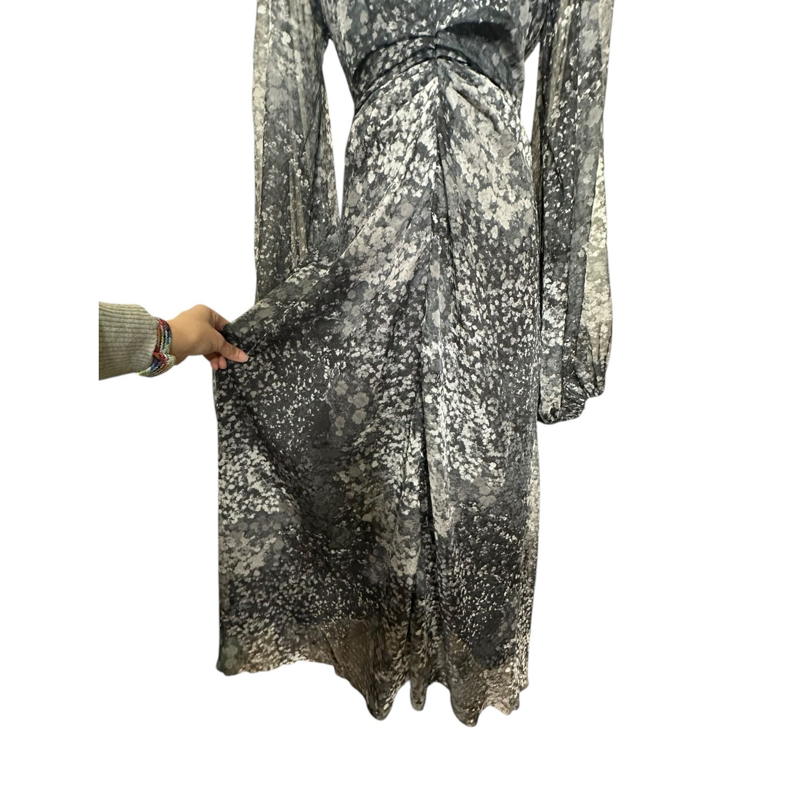 ROTATE Rotate Gray printed long sleeves midi dress size 6 Size M / US 6-8 / IT 42-44 - 7 Thumbnail