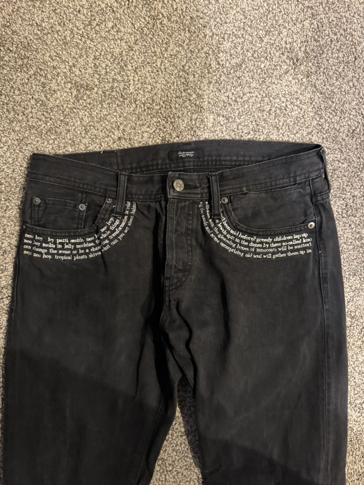 Undercover Undercover SS09 Neoboy “Poem” Denim BLACK Size US 34 / EU 50 - 3 Thumbnail