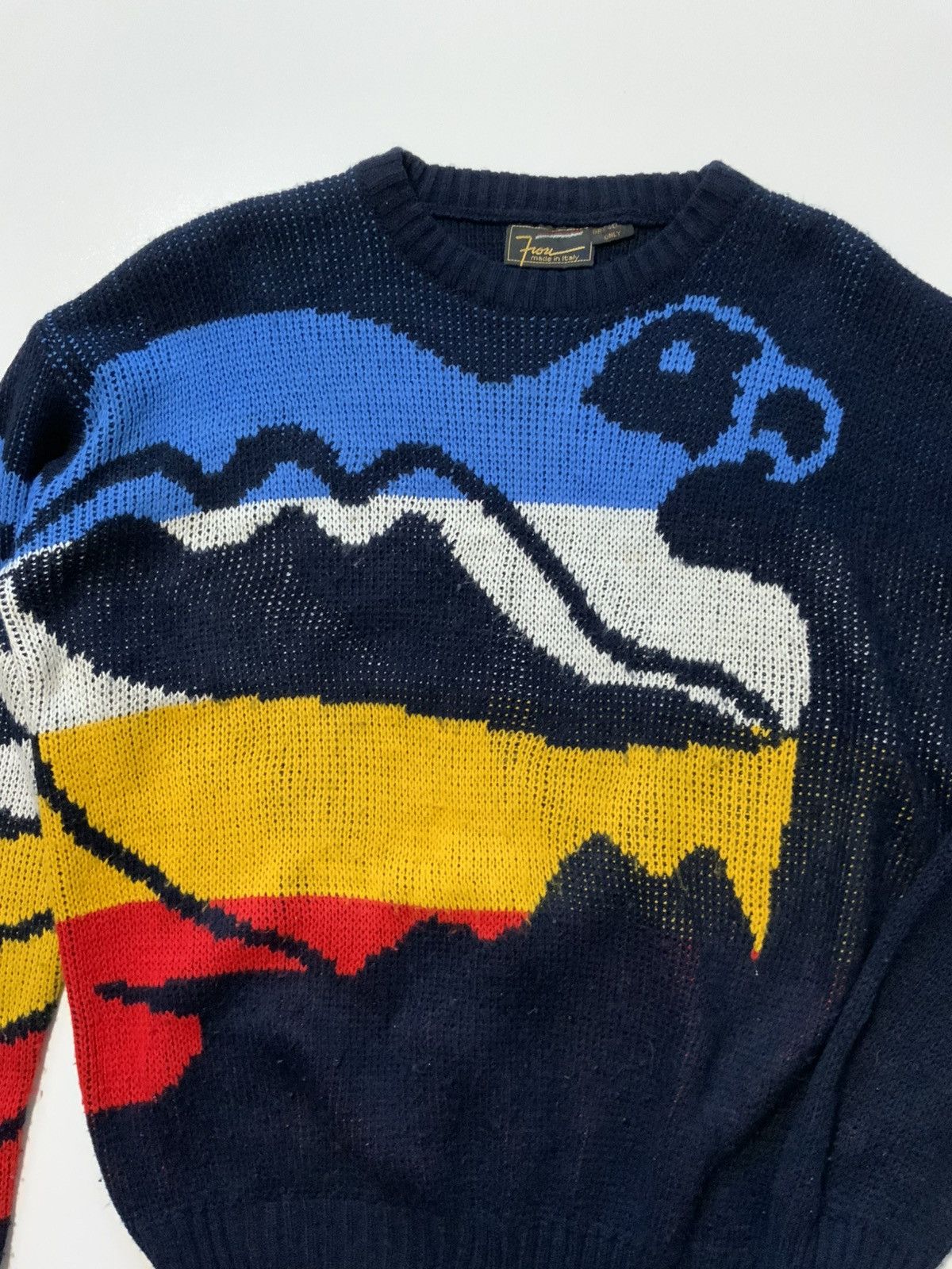 Vintage Vintage 80s Made In Italy Eagle Bird Knit Pullover Sweater Size US L / EU 52-54 / 3 - 3 Thumbnail