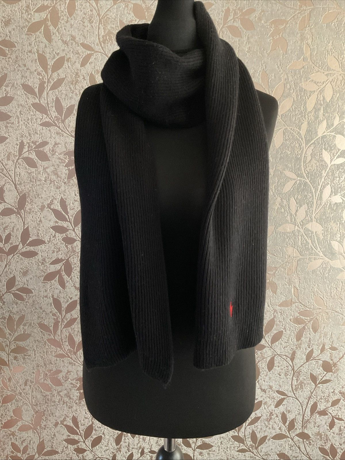 Polo Ralph Lauren Unisex Ralph Lauren Merino Wool Scalf In Black Size ONE SIZE - 2 Thumbnail