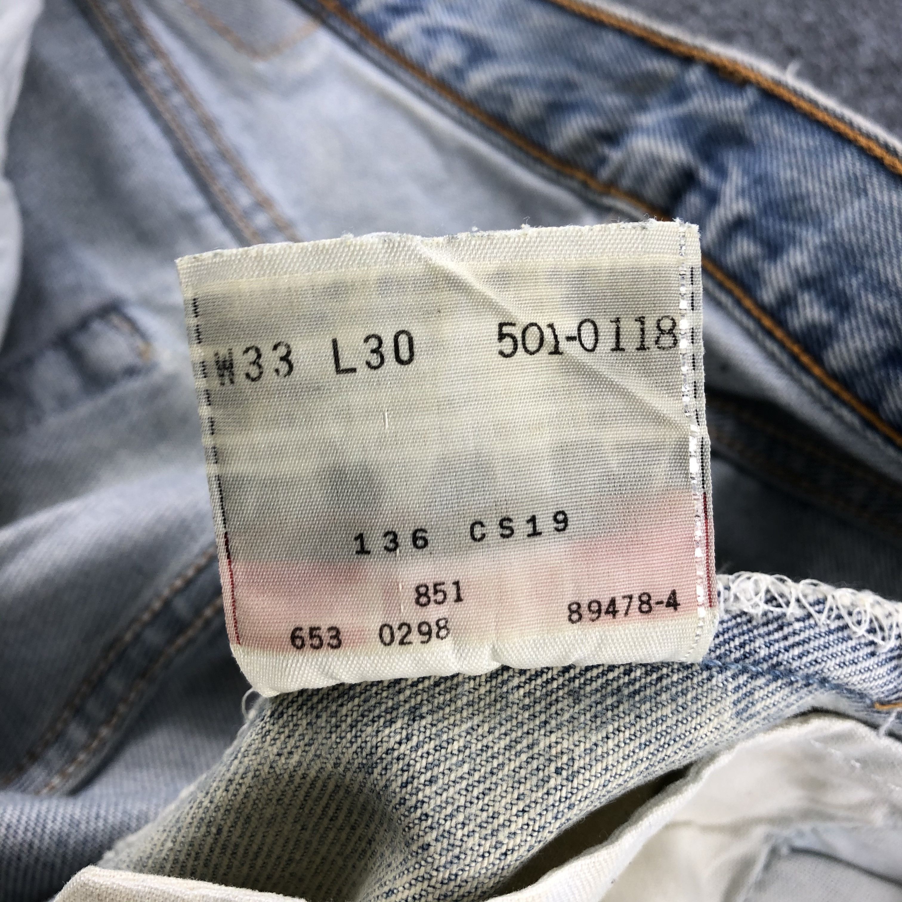 Levi's Vintage 90s Levis 501 Jeans Rusty Wash Denim KJ336 Size US 32 / EU 48 - 11 Thumbnail