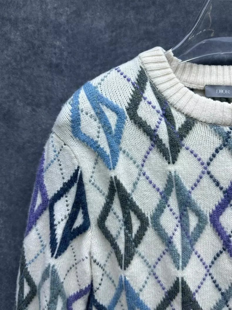 Dior Dior DIOR Men's Knit Sweater with Diamond Pattern-2507 Size US S / EU 44-46 / 1 - 6 Thumbnail