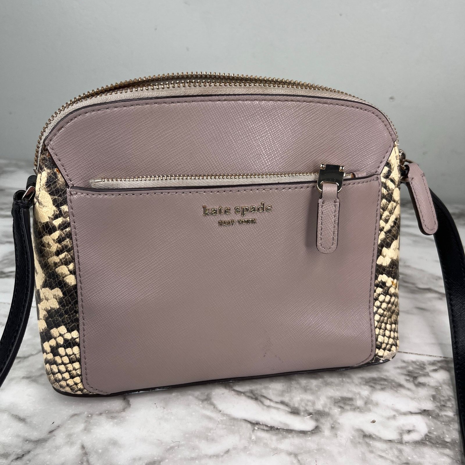 Kate Spade Kate Spade NY Louise Python Embossed Taupe Crossbody Purse Size ONE SIZE - 18 Thumbnail
