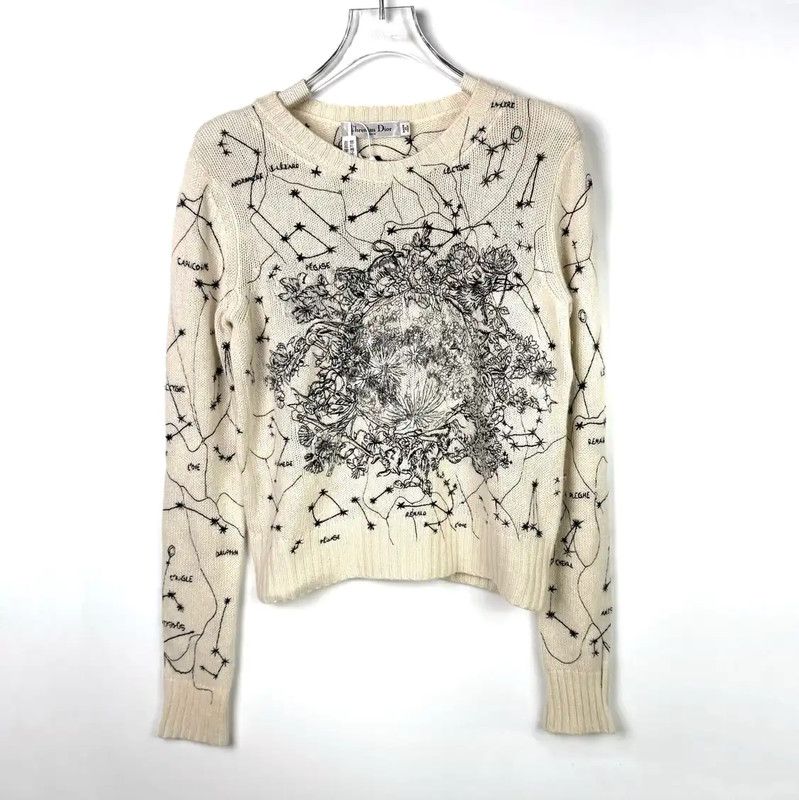 Dior Dior White Wool Knit Sweater for Women 0089 Size S / US 4 / IT 40 - 1 Thumbnail