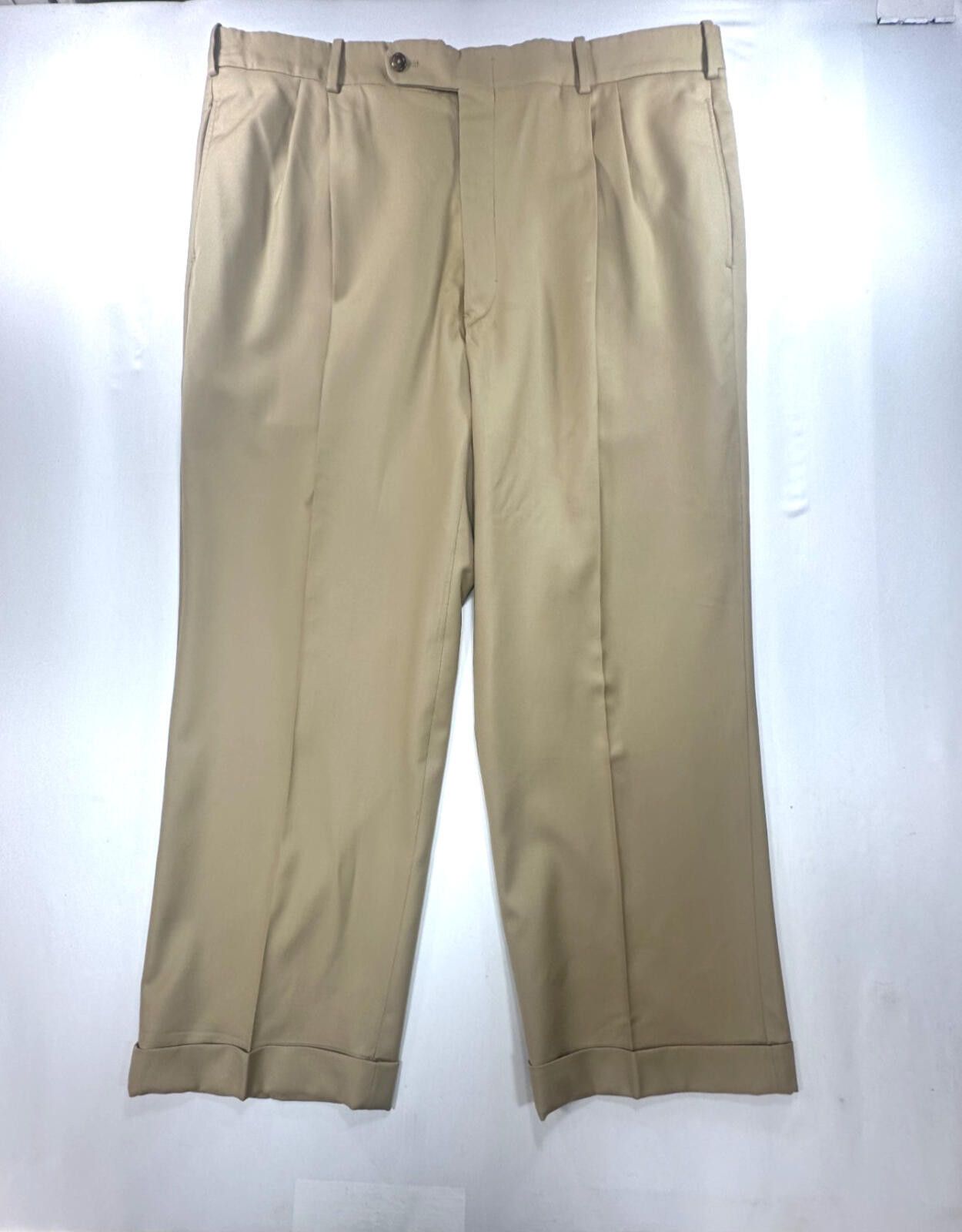 Tom James Tom James Royal Classic Pleated Dress Pants Brown Men 40/28 Size US 40 / EU 56 - 1 Thumbnail