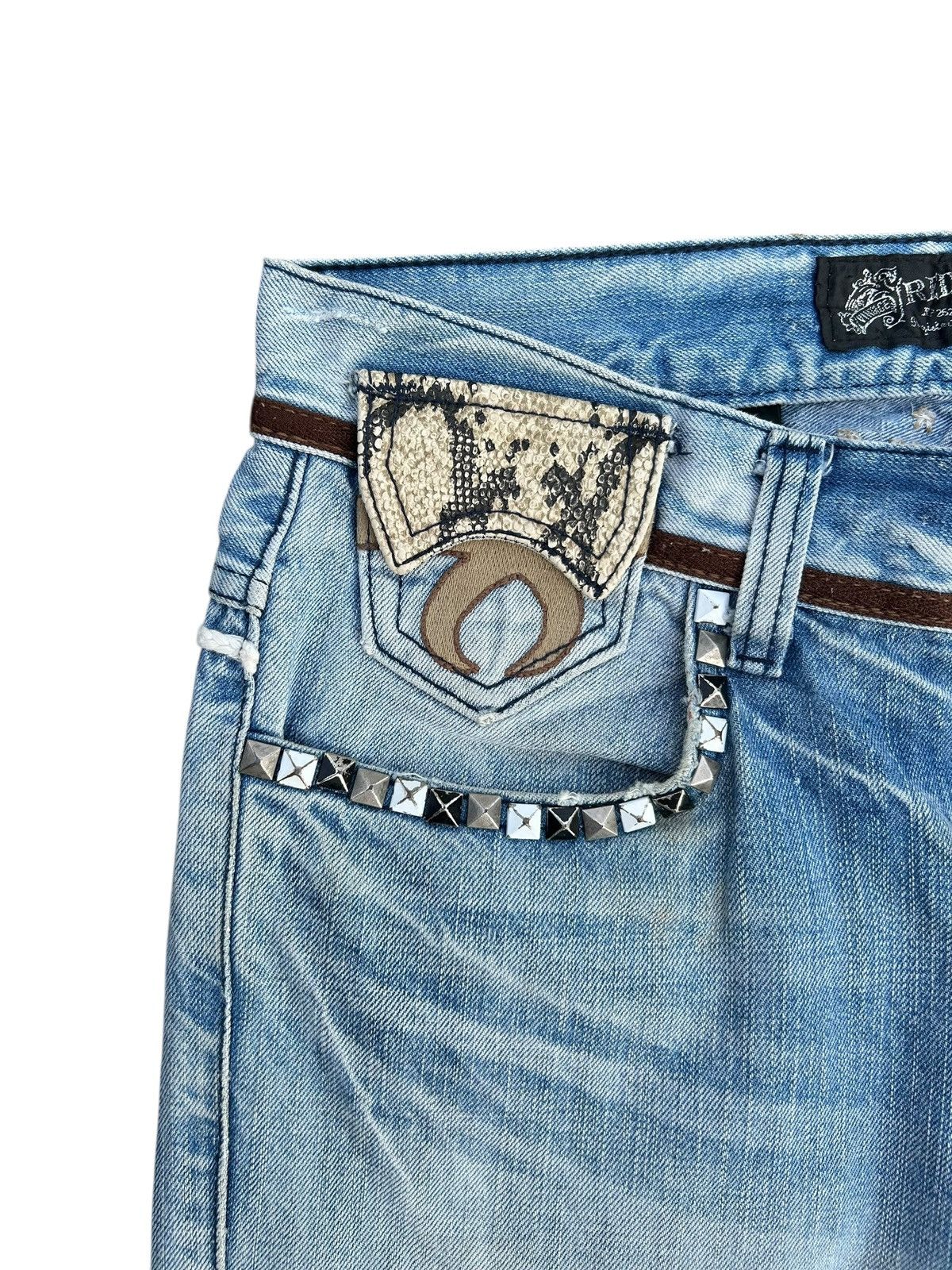 Kapital Red Pepper Japan Studded Snake Skin pocket Distressed Denim Size US 34 / EU 50 - 10 Thumbnail