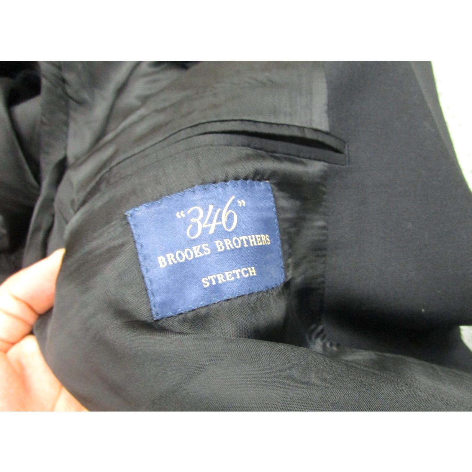 Brooks Brothers VINTAGE? (No) Brooks Brothers 346 Suit Blazer Mens 43R Black Wool Stretch 2 Button Jacket Size 46R - 6 Thumbnail