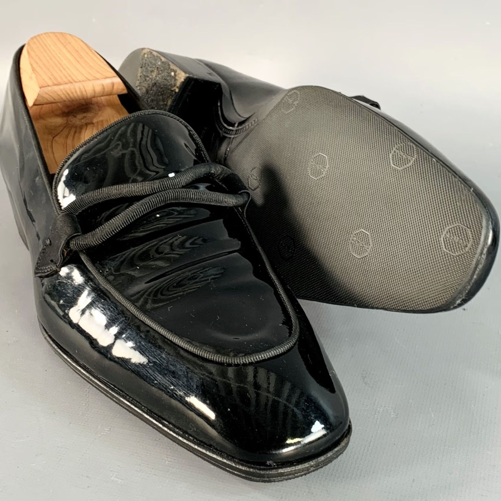 Tom Ford TOM FORD Slip On Mens Black Size Nero Patent Leather Grosgrain Trim Loafers Size US 11 / EU 44 - 5 Thumbnail