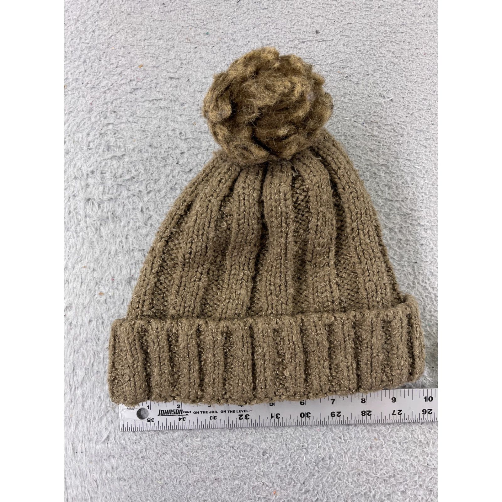 Vintage Unbranded Beanie Hat Adult One Size Brown Knit Acrylic Poly Lined Ski Pom Size ONE SIZE - 4 Thumbnail