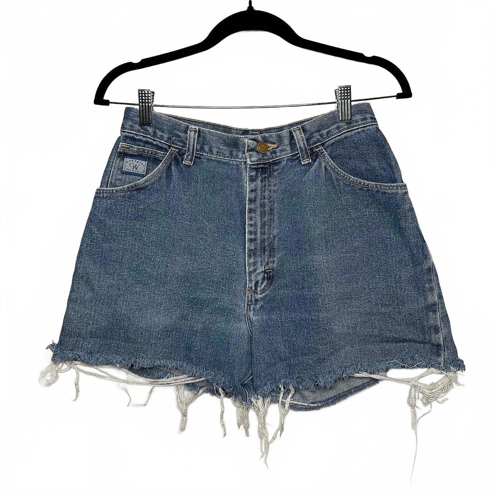 Wrangler Vintage 90s Wrangler High Waist Cut Off Denim Shorts Size 28" / US 6 / IT 42 - 1 Thumbnail