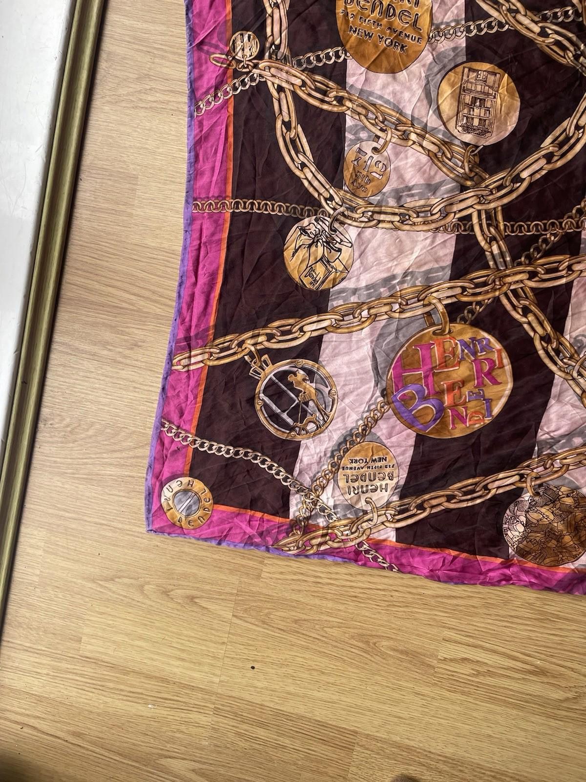 Designer 80s Henri Bendel 100% Silk Vintage Scarf 712th New York Size ONE SIZE - 2 Thumbnail