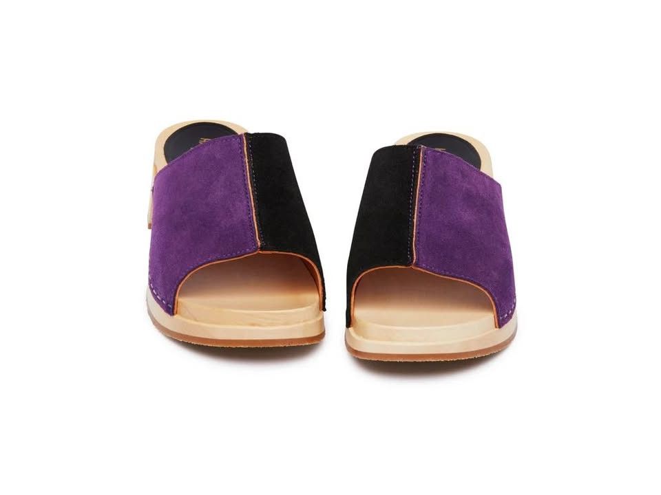 Swedish Hasbeens swedish hasbeens Combo Clog Color: Nero/Viola SAVE $110.00 Size US 9 / IT 39 - 3 Thumbnail