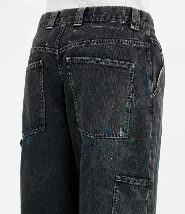 Maison Margiela o1bcso1str0526 Paint Splatter Carpenter Jeans Washed Black Size 30" / US 8 / IT 44 - 5 Thumbnail