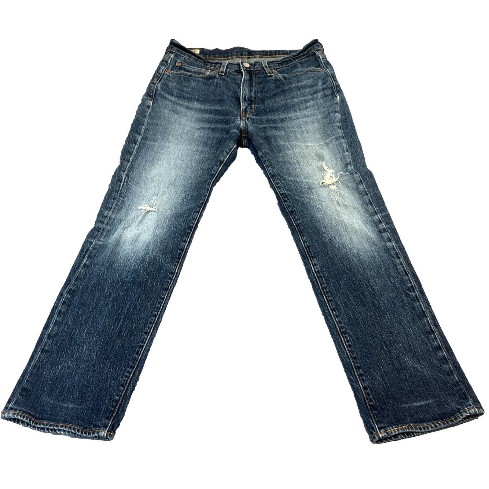 Levi's Levi's 514 Jeans Regular Straight 32 30 Dark Blue Whiskers Stretch Big E Mens Regular Denim Cotton Elastane Jeans | Levi's 514 Size US 32 / EU 48 - 2 Thumbnail