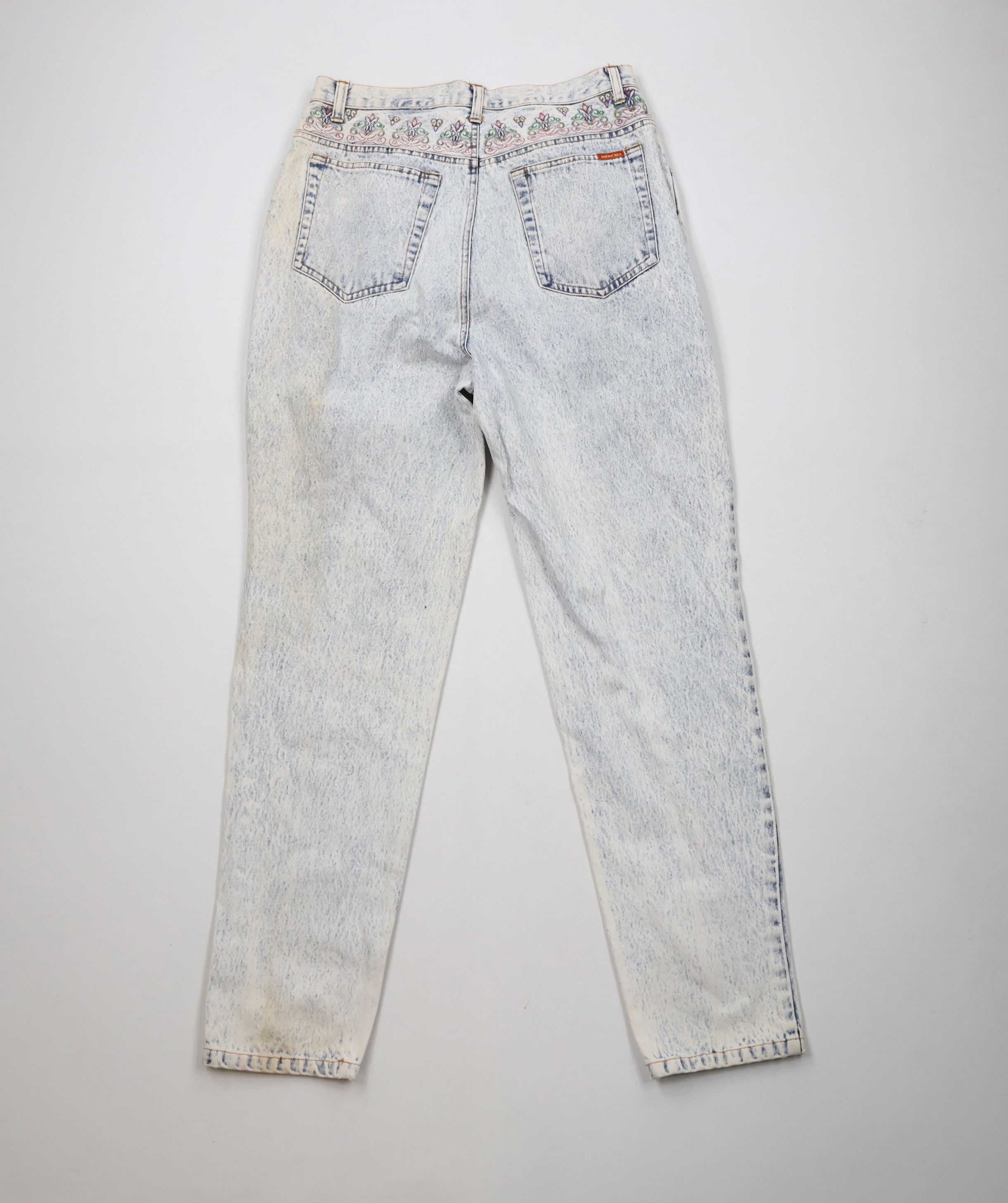 Vintage Vintage 90s Streetwear Acid Wash Embroidered Flower Jeans Size 38" / US 16 / IT 52 - 12 Thumbnail