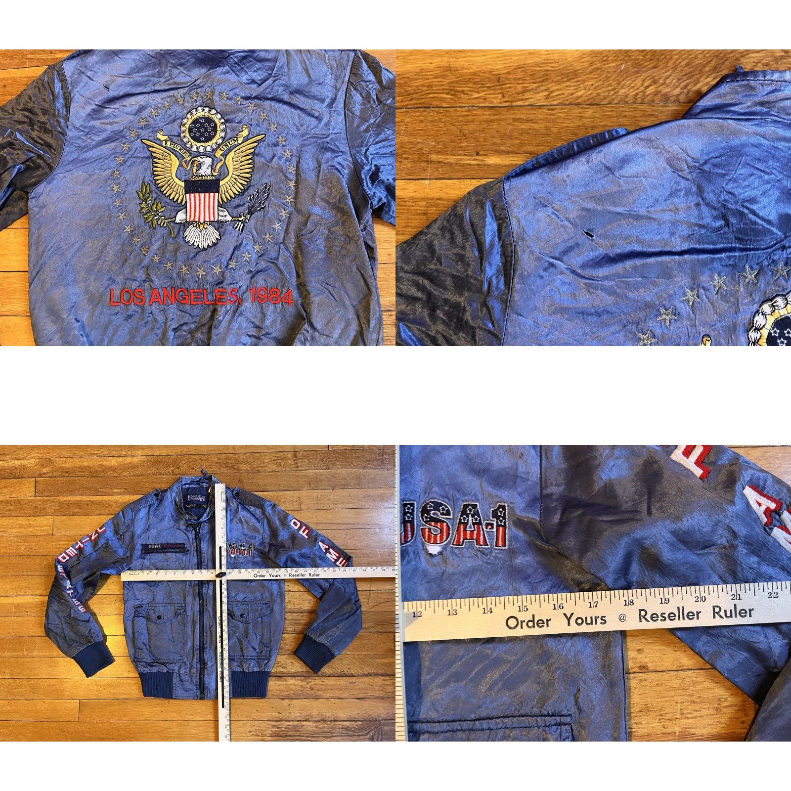 Vintage VINTAGE Style Auto USA-1 Bomber Jacket Shirt Blue Mens Small 80s Logo Back Casual Size US S / EU 44-46 / 1 - 10 Thumbnail